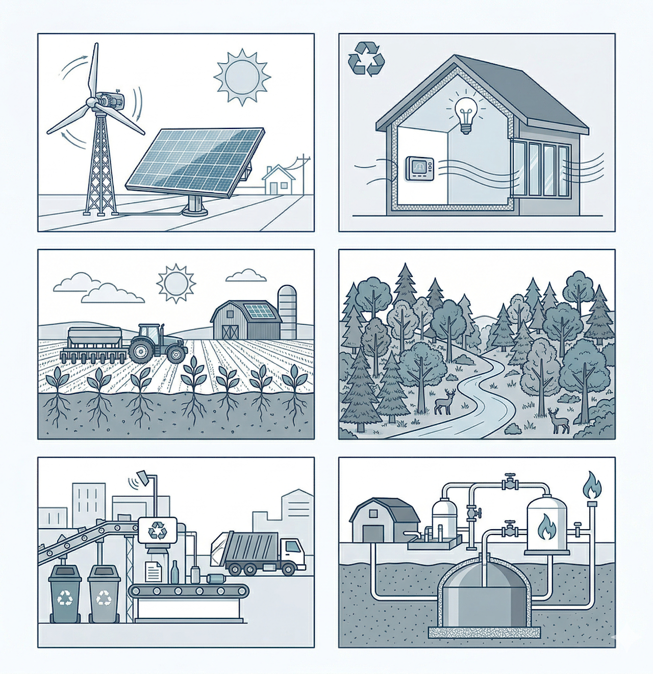 Carbon reduction and removal project types diagram